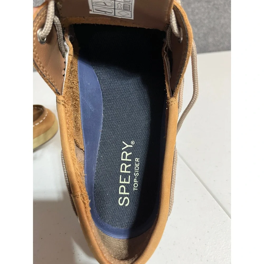 Sperry Top-Sider Mens Billfish Boat Shoes Tan Leather Mesh‎ STS21592 Size 9